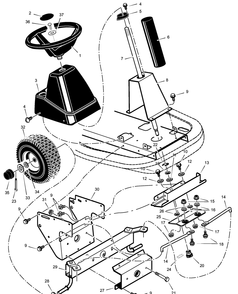 Steering Diagram and Parts List for 309029X92NA  Briggs and Stratton Lawn Tractor